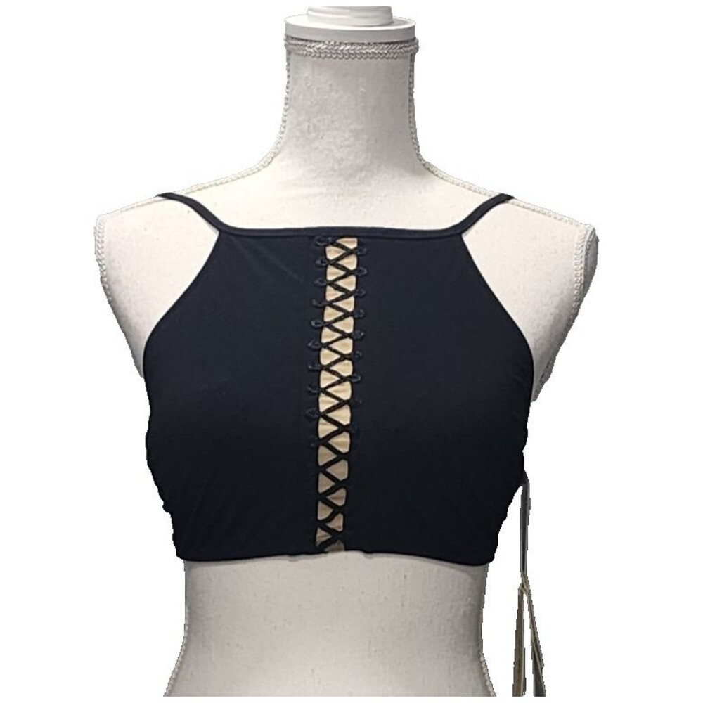Gottex Women's High Neck Swim Bikini Top Black Sizes 10 NWT